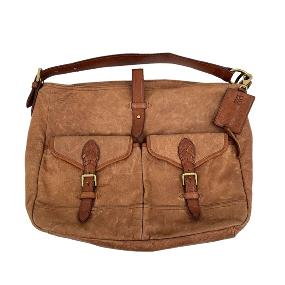 Ralph Lauren Handbags - Ralph Lauren Vintage Large Brown Leather Saddle Messenger Bag